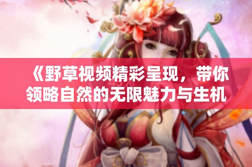 《野草视频精彩呈现，带你领略自然的无限魅力与生机》