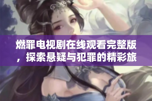 燃罪电视剧在线观看完整版，探索悬疑与犯罪的精彩旅程