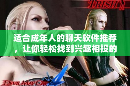 适合成年人的聊天软件推荐，让你轻松找到兴趣相投的朋友