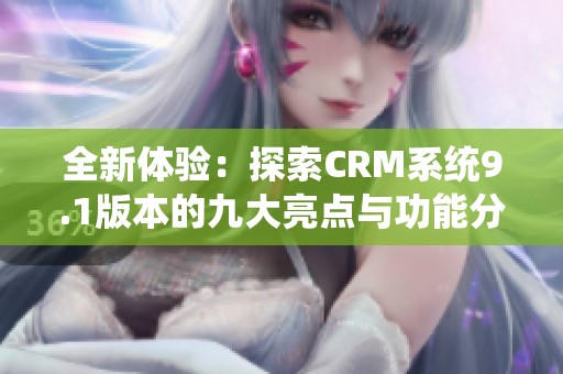 全新体验：探索CRM系统9.1版本的九大亮点与功能分析