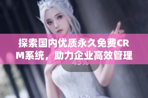 探索国内优质永久免费CRM系统，助力企业高效管理客户资源