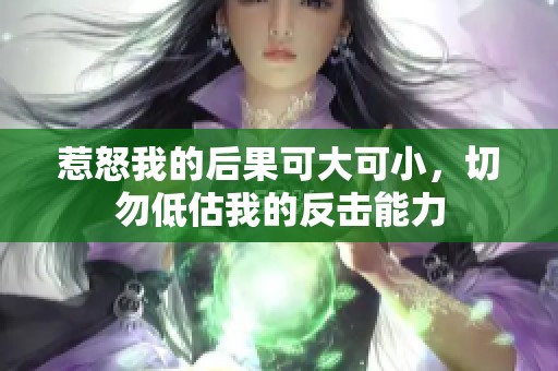 惹怒我的后果可大可小，切勿低估我的反击能力