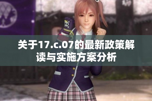 关于17.c.07的最新政策解读与实施方案分析