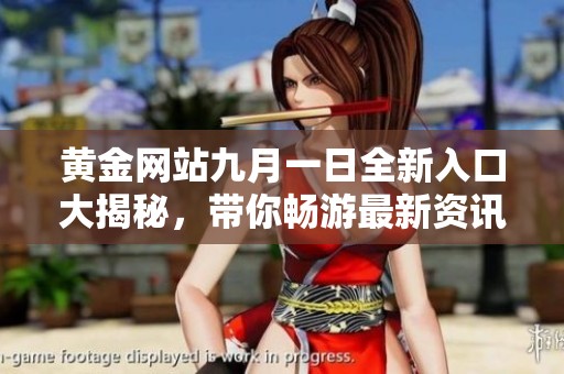 黄金网站九月一日全新入口大揭秘，带你畅游最新资讯与服务