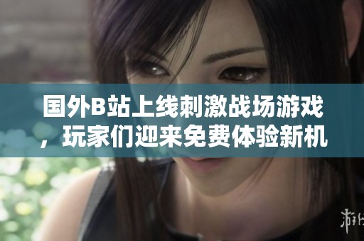 国外B站上线刺激战场游戏，玩家们迎来免费体验新机会