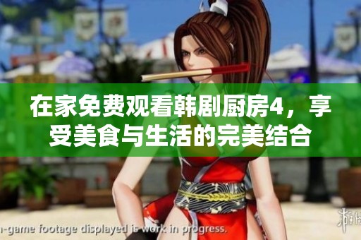在家免费观看韩剧厨房4，享受美食与生活的完美结合