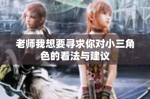 老师我想要寻求你对小三角色的看法与建议