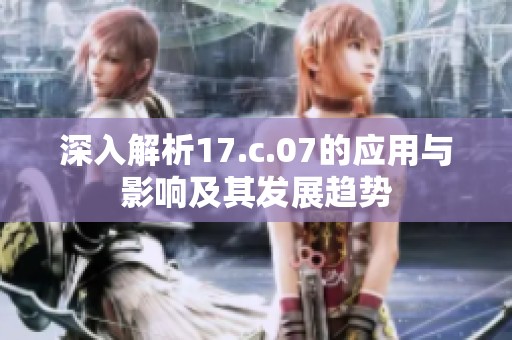 深入解析17.c.07的应用与影响及其发展趋势
