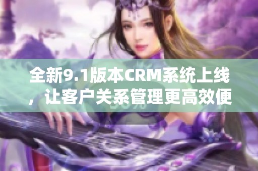 全新9.1版本CRM系统上线，让客户关系管理更高效便捷