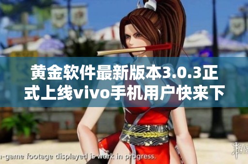 黄金软件最新版本3.0.3正式上线vivo手机用户快来下载体验