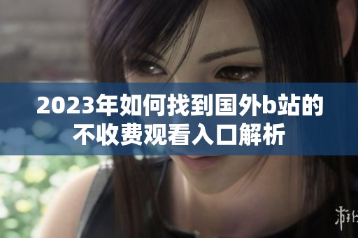 2023年如何找到国外b站的不收费观看入口解析