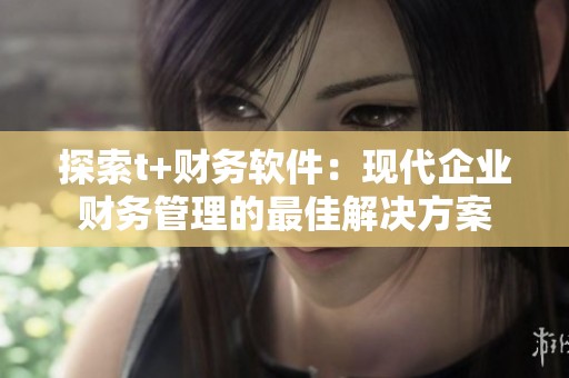 探索t+财务软件：现代企业财务管理的最佳解决方案