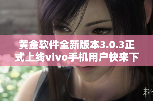 黄金软件全新版本3.0.3正式上线vivo手机用户快来下载体验吧